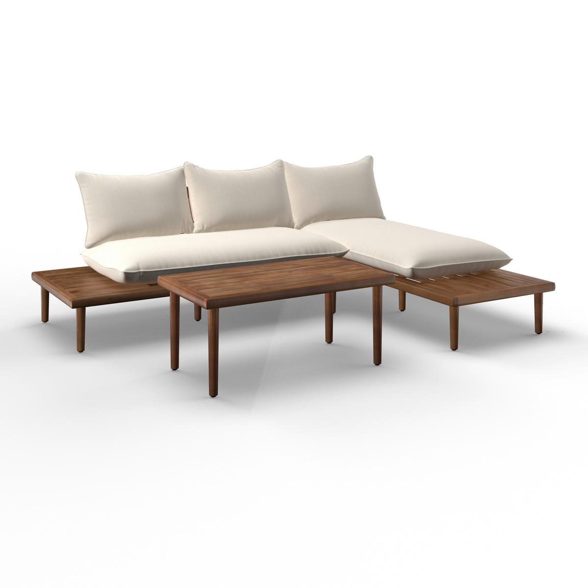 Lounge Garnitura Dona - barva tikovine/barve hrasta, Moderno, tekstil/les (213/68/71cm) - Bessagi Garden