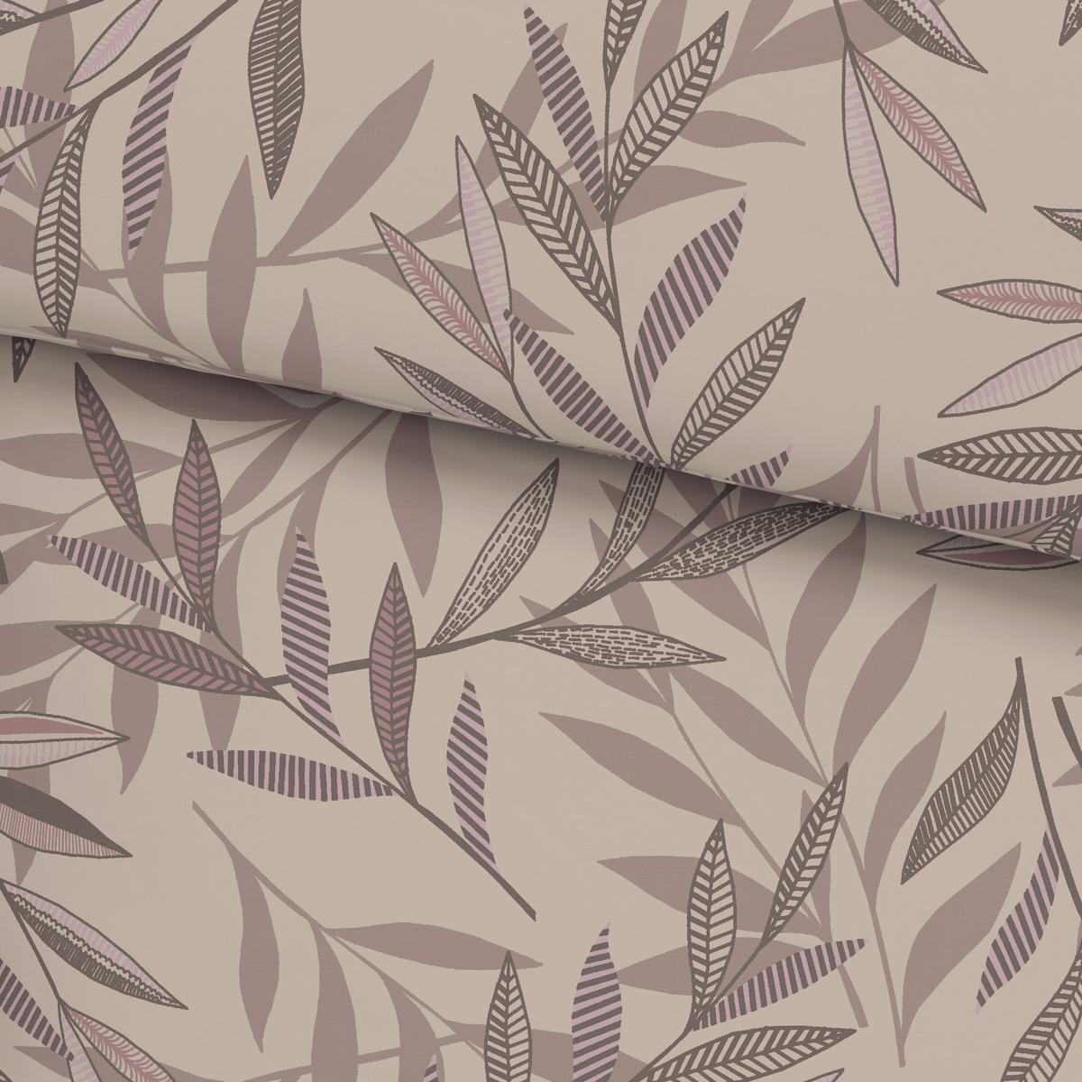 Bettwäsche Stitched Leaves Beige/Mauve ca. 140x200cm - Beige/Mauve, Textil (140/200cm) - Modern Living