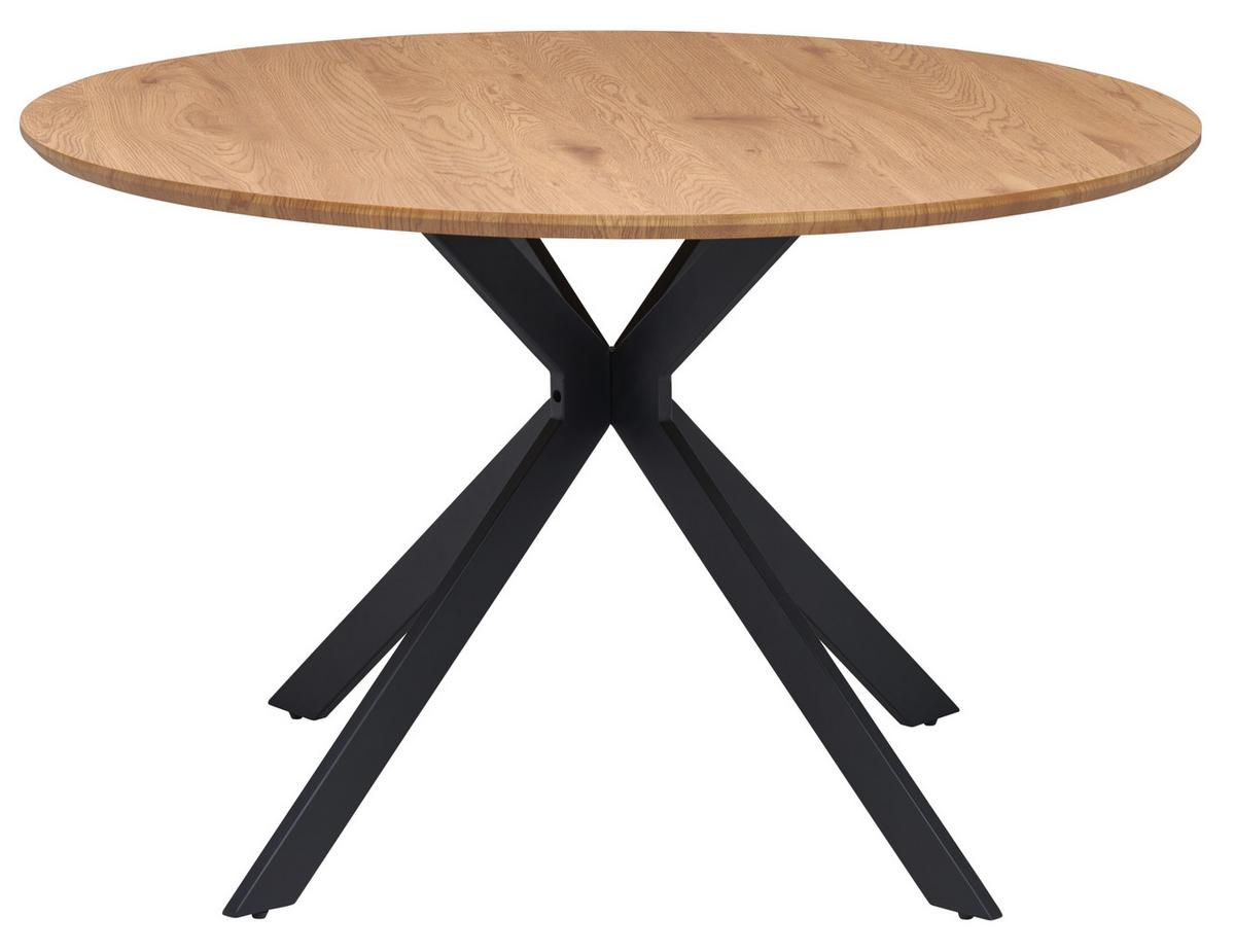 Jedilna Miza Levin, Barva Hrasta, Ø 120cm - črna/barve hrasta, Konvencionalno, kovina/leseni material (120/120/76cm) - MID.YOU