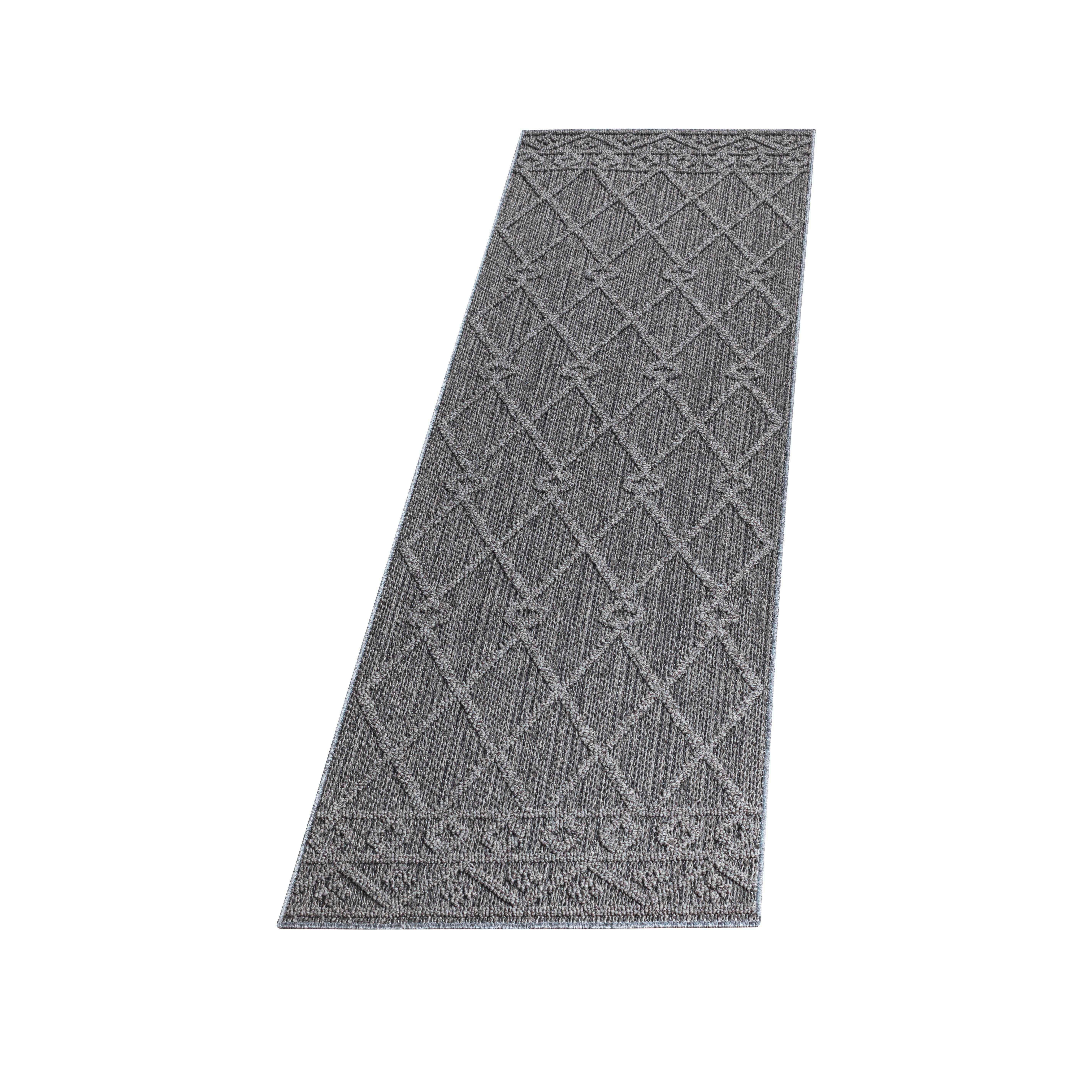 Outdoorteppich Patara Grau ca. 80x250cm - Grau, Design, Textil (80/250cm) - Novel