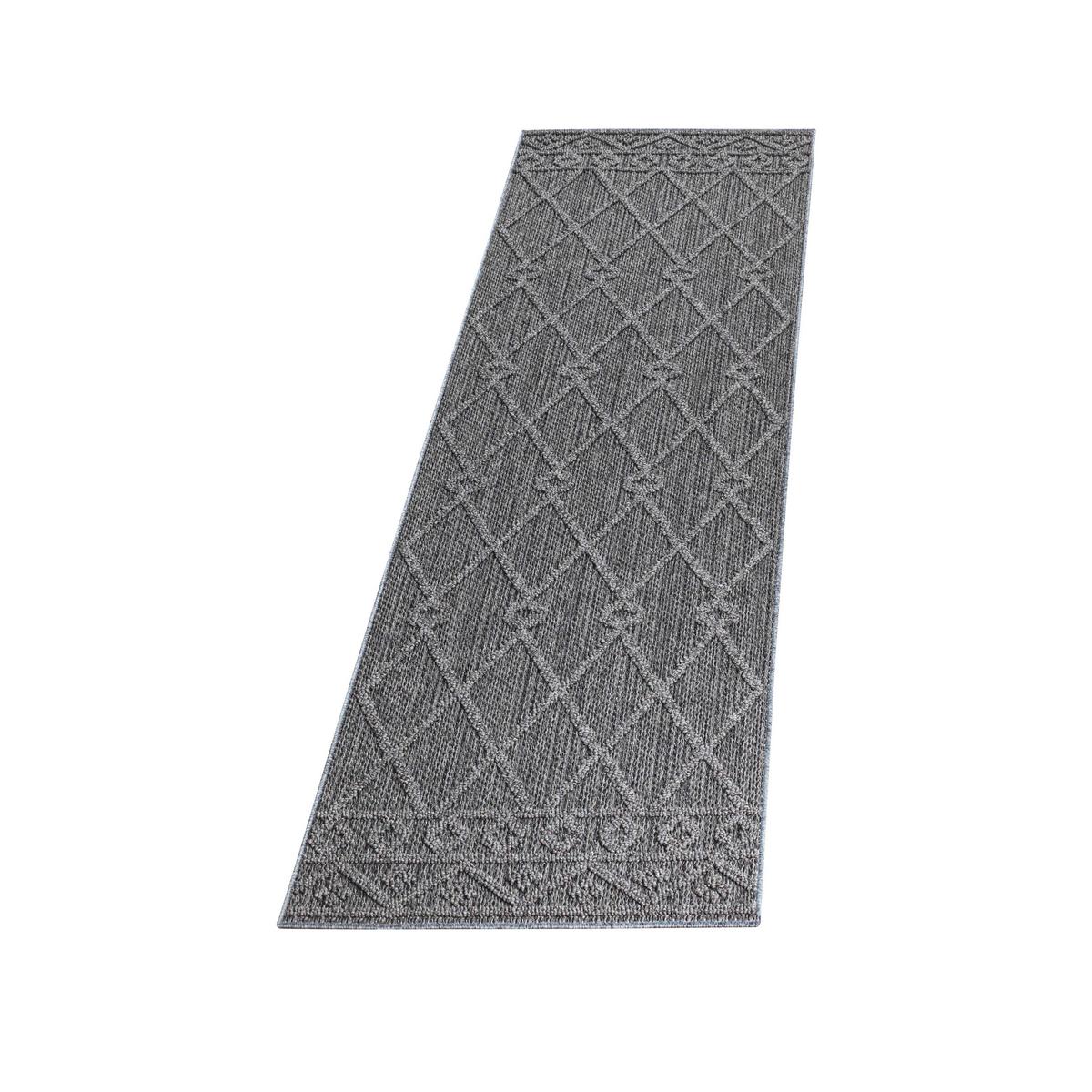Outdoorteppich Patara Grau ca. 80x250cm - Grau, Design, Textil (80/250cm) - Novel