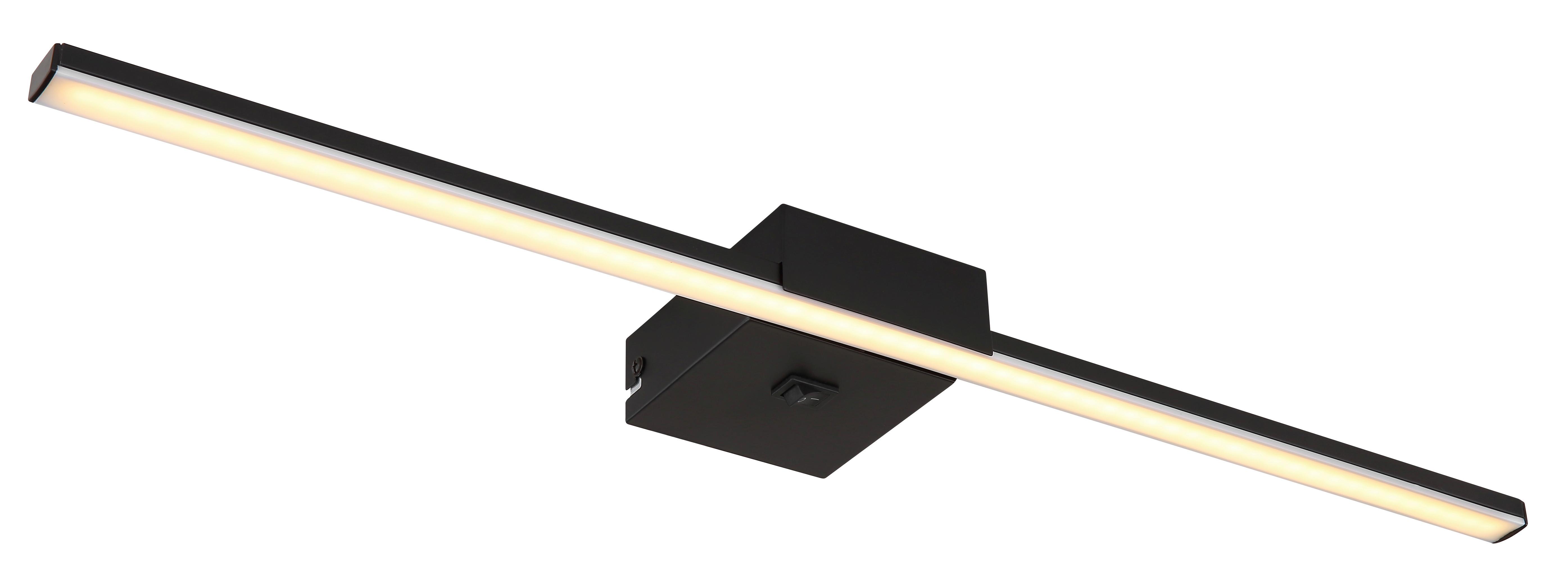 LED-Wandleuchte Jaime Opal/Schwarz max. 12 Watt - Opal/Schwarz, Basics, Kunststoff/Metall (61,5/11/3,7cm) - Globo