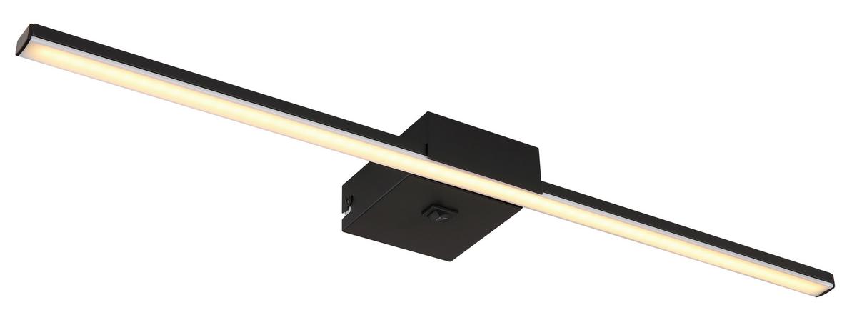LED-Wandleuchte Jaime Opal/Schwarz max. 12 Watt - Opal/Schwarz, Basics, Kunststoff/Metall (61,5/11/3,7cm) - Globo