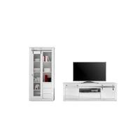 Wohnwand Daytona Weiß Hochglanz - Weiß Hochglanz/Weiß, Design, Holzwerkstoff (309/200/43cm) - Livetastic