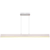 LAMPA WISZĄCA LED VERENA L: 121 CM NICKEL - biały/opal, Design, tworzywo sztuczne/metal (121/8/120cm) - Globo