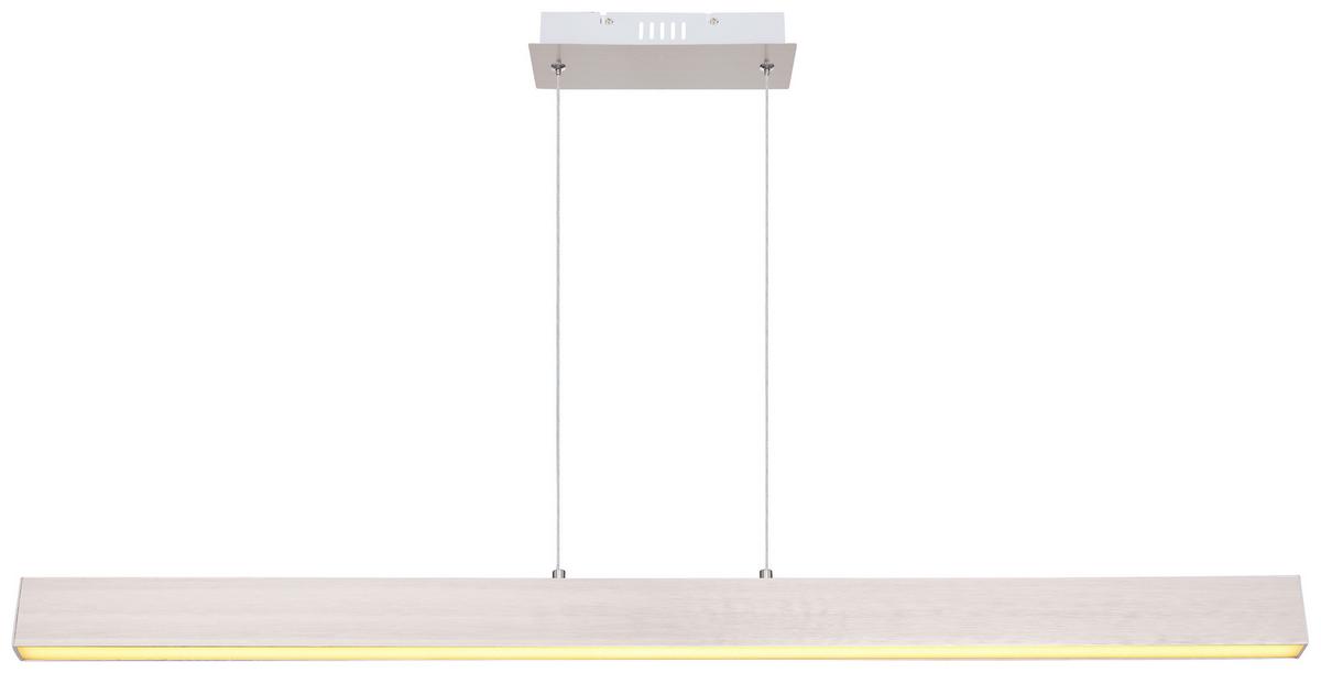 LAMPA WISZĄCA LED VERENA L: 121 CM NICKEL - biały/opal, Design, tworzywo sztuczne/metal (121/8/120cm) - Globo