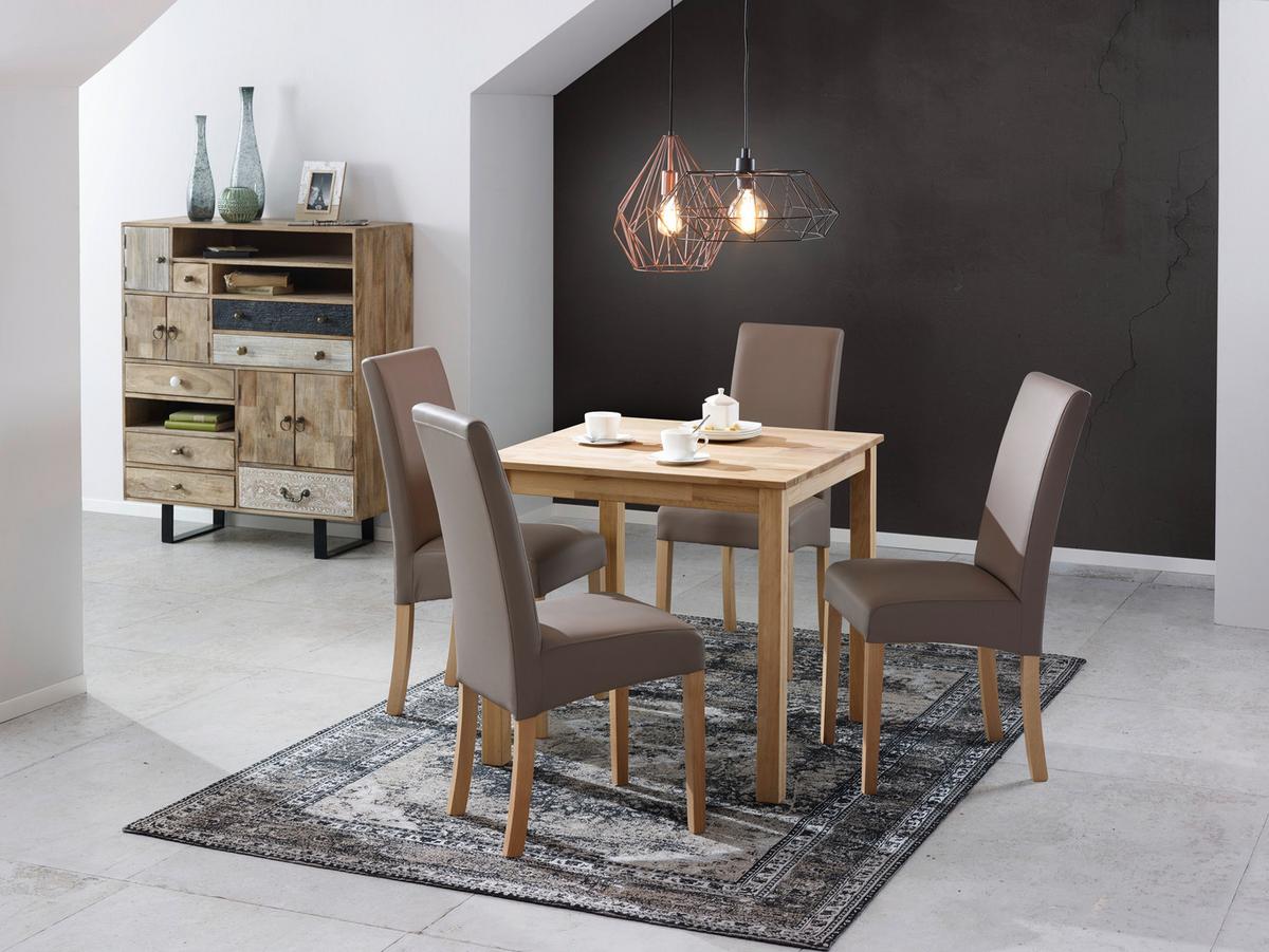 KRZESŁO PROMO - kolor naturalny/taupe, Lifestyle, tkanina/drewno (42/95/57cm) - Carryhome