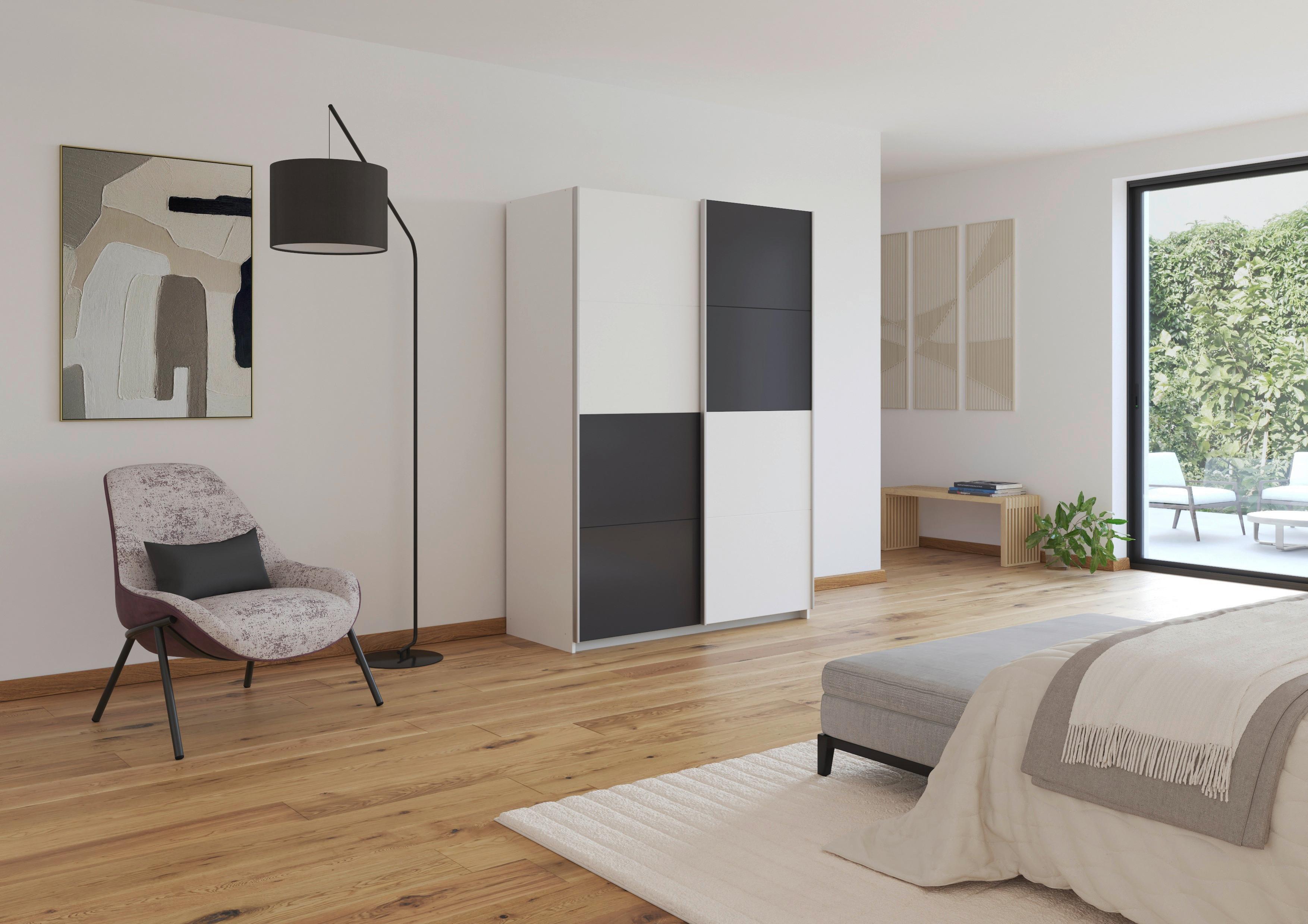 Ormar S Kliznim Vratima Subito - bijela/boje grafita, Moderno, drvni materijal/metal (136/197/61cm) - Modern Living