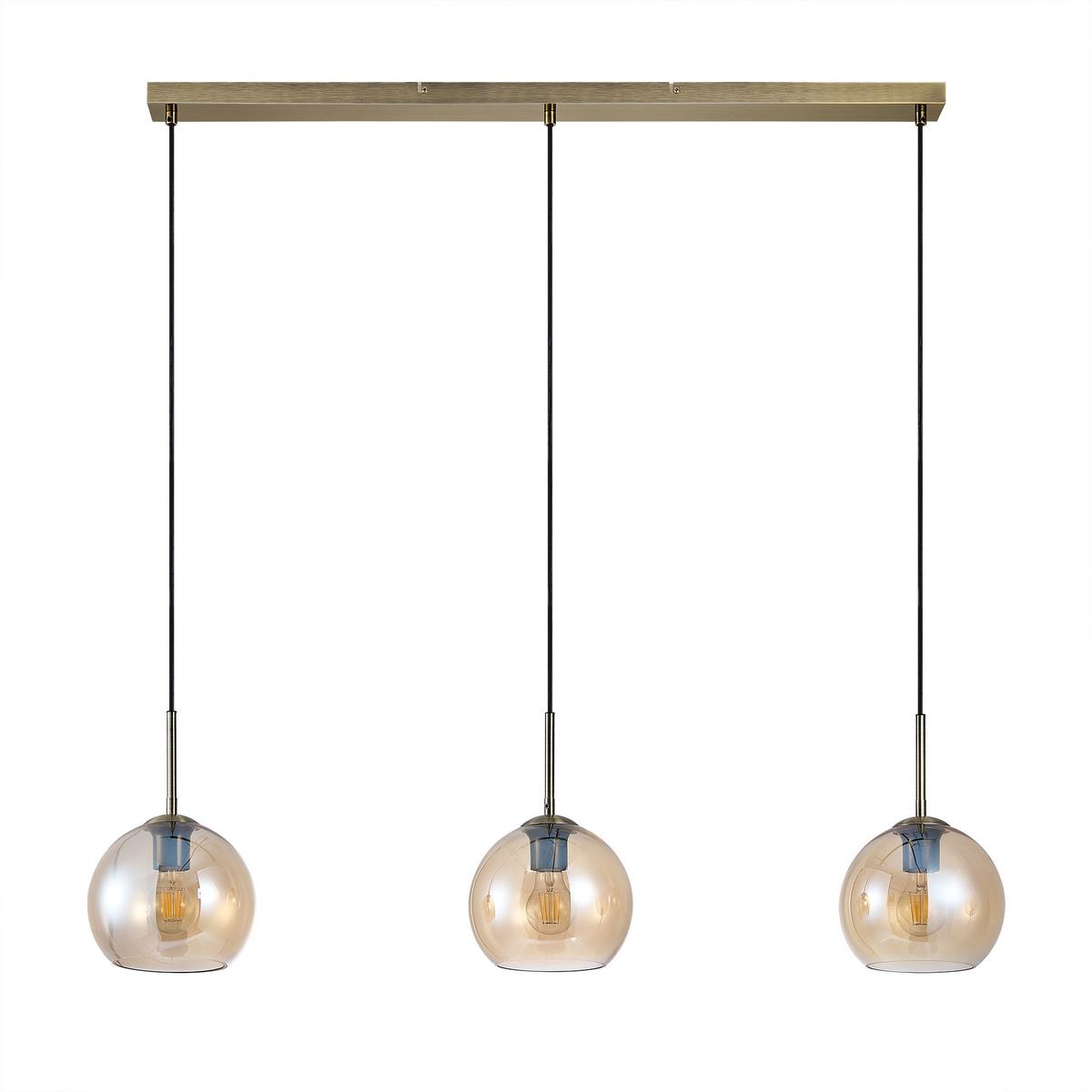 LAMPA WISZĄCA LEONIE *SBN* - kolor bursztynowy, Basics, metal/szkło (110/20/150cm) - Novel