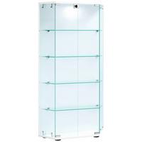 VITRINE CENILA L - Weiss/Transparent, Design, Glas/Holzwerkstoff (83/114/17cm) - MID.YOU