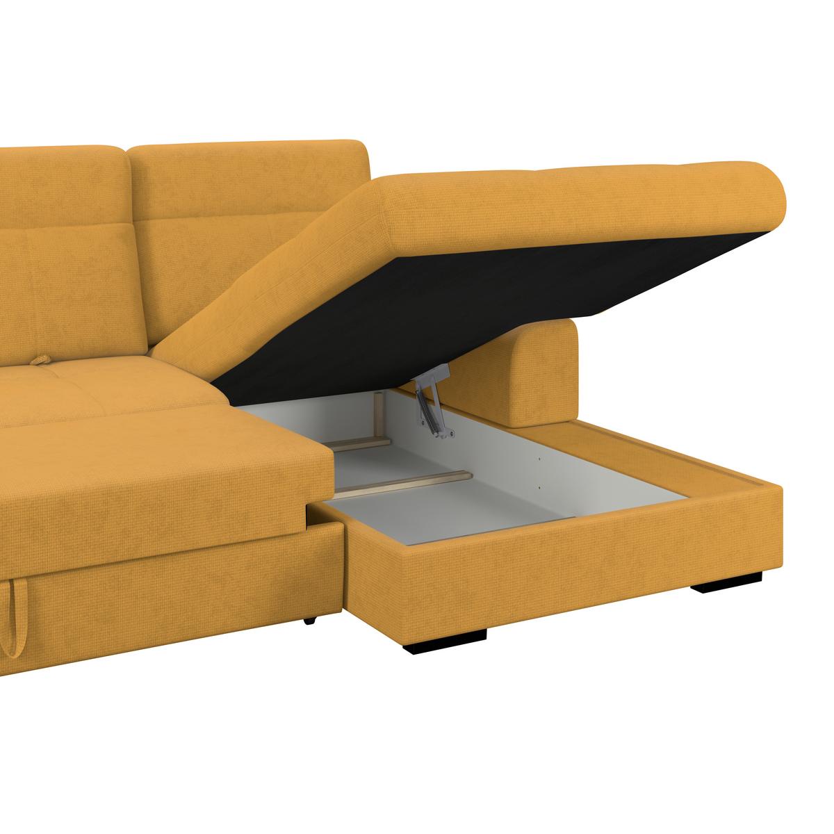 Kutna Garnitura Malaga - žuta/crna, Konvencionalno, tekstil/drvo (286/203cm) - Ondega