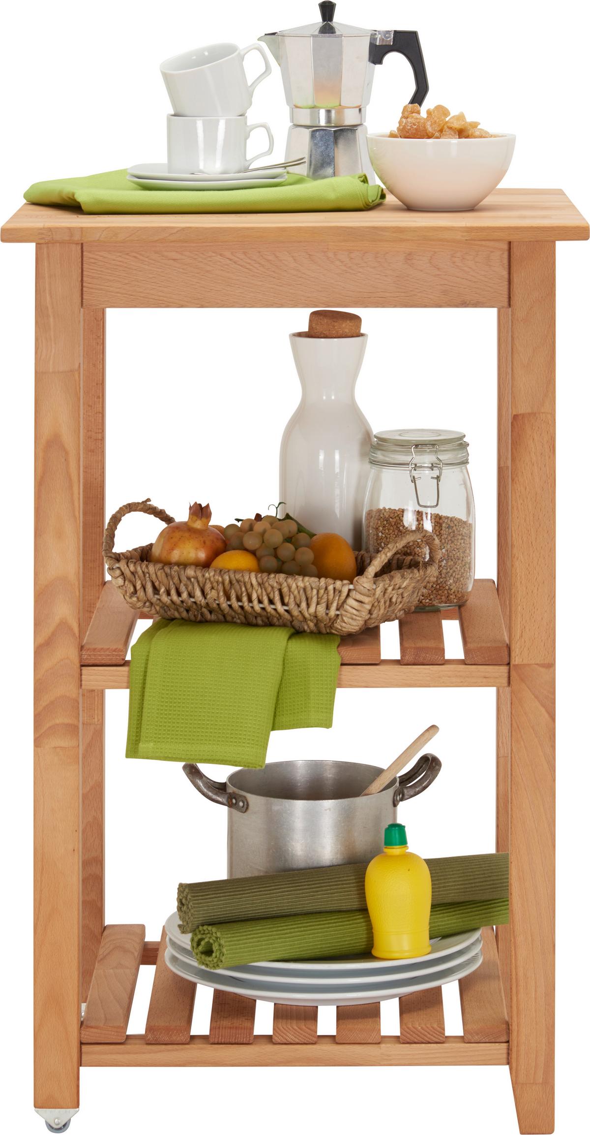 WÓZEK DO SERWOWANIA LEX - kolor bukowy, Trend, tworzywo sztuczne/metal (53/85/46cm) - Carryhome