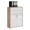 Aktenschrank Office Edition Sonoma Eiche/Weiß - Weiß Hochglanz/Sonoma Eiche, MODERN, Holzwerkstoff (84,5/114/33cm) - MID.YOU
