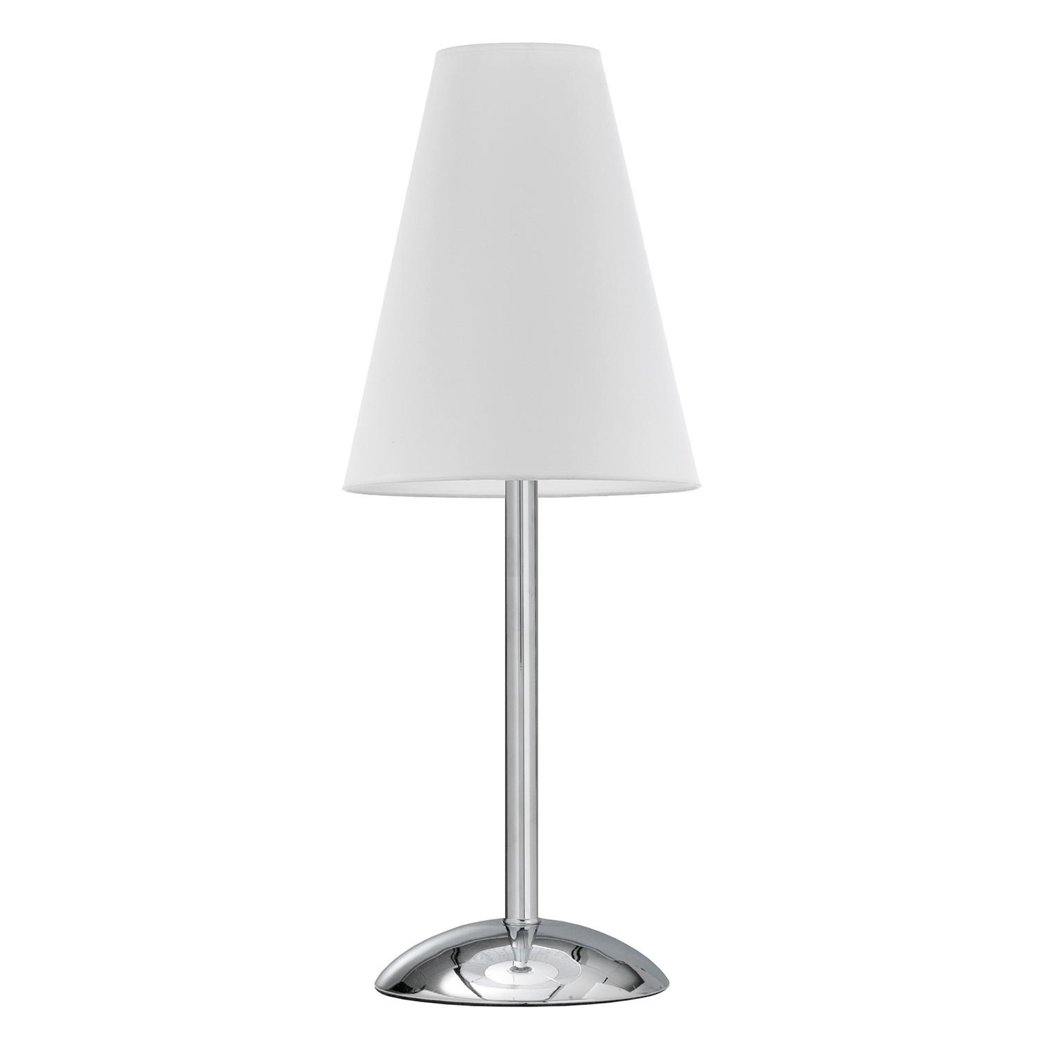 Tischleuchte Richard Bianco Weiß/Chrom max. 22 Watt - Chromfarben/Weiß, Design, Textil/Metall (20/54cm)