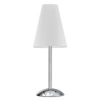 Tischleuchte Richard Bianco Weiß/Chrom max. 22 Watt - Chromfarben/Weiß, Design, Textil/Metall (20/54cm)