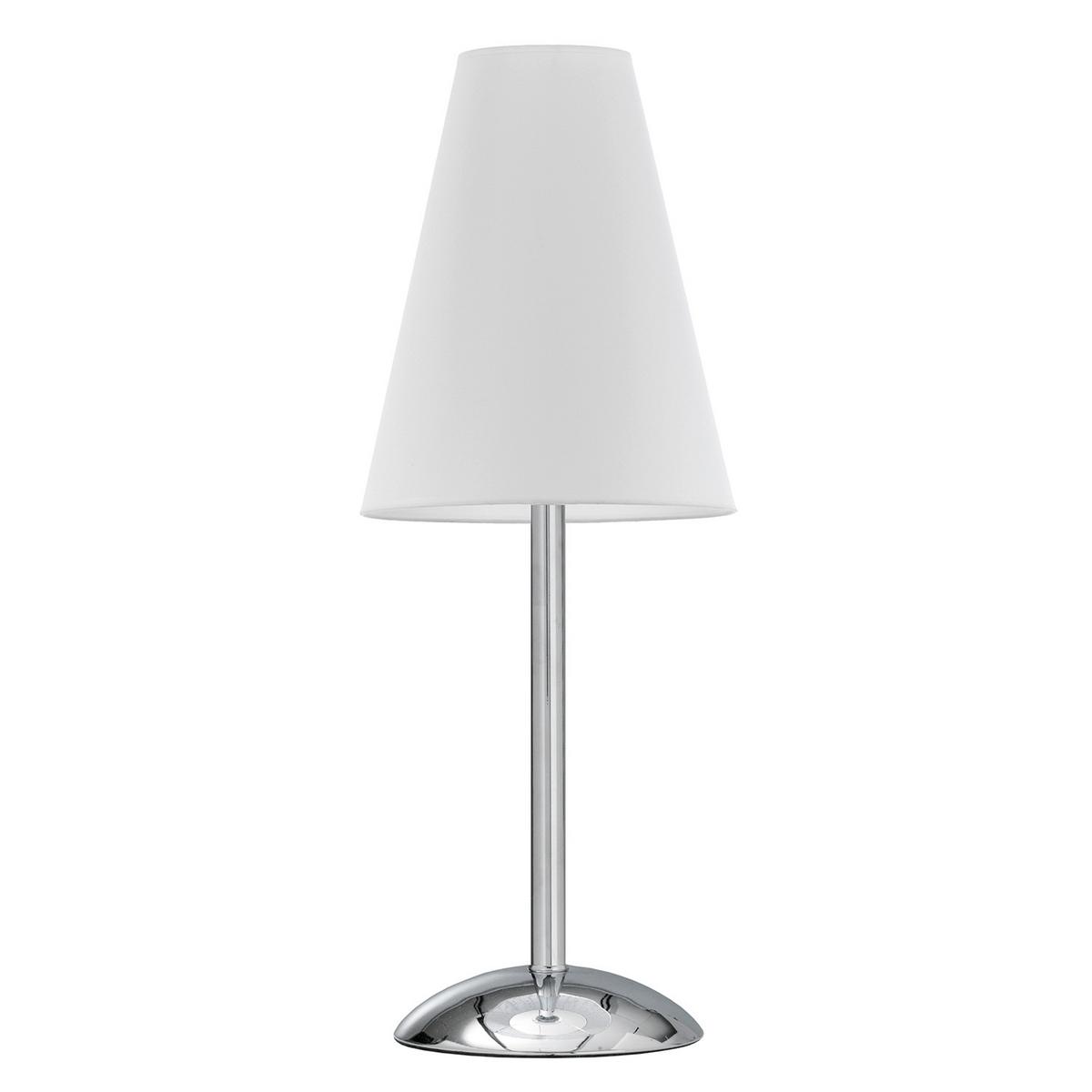 Tischleuchte Richard Bianco Weiß/Chrom max. 22 Watt - Chromfarben/Weiß, Design, Textil/Metall (20/54cm)