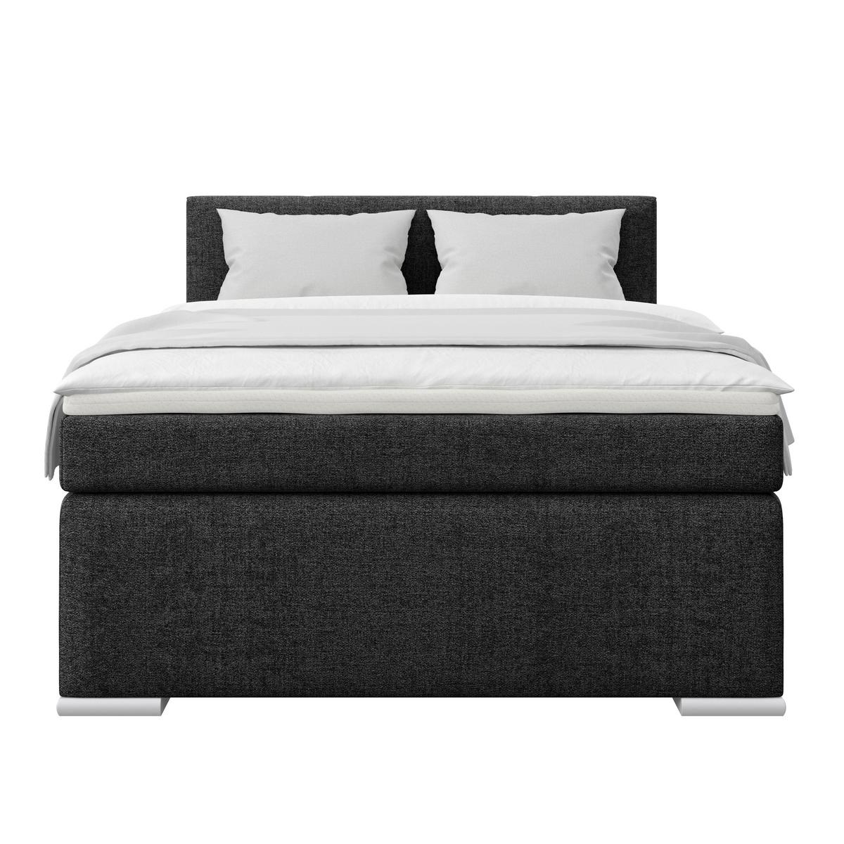 Boxspring Krevet Mira - crna, Konvencionalno, metal/tekstil (140/200cm) - Best Price