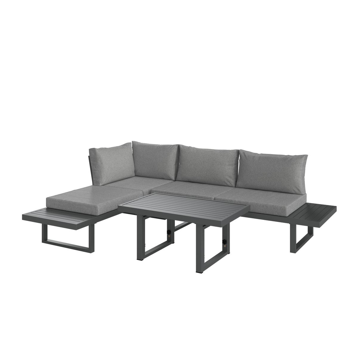 KOMPLET MEBLI TARASOWYCH JESSE - szary, Modern, metal (176/71/75cm) - Mömax