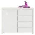 Kommode Weiß Hochglanz - Weiß, MODERN, Holzwerkstoff (112,4/96,4/40cm) - Mömax modern living