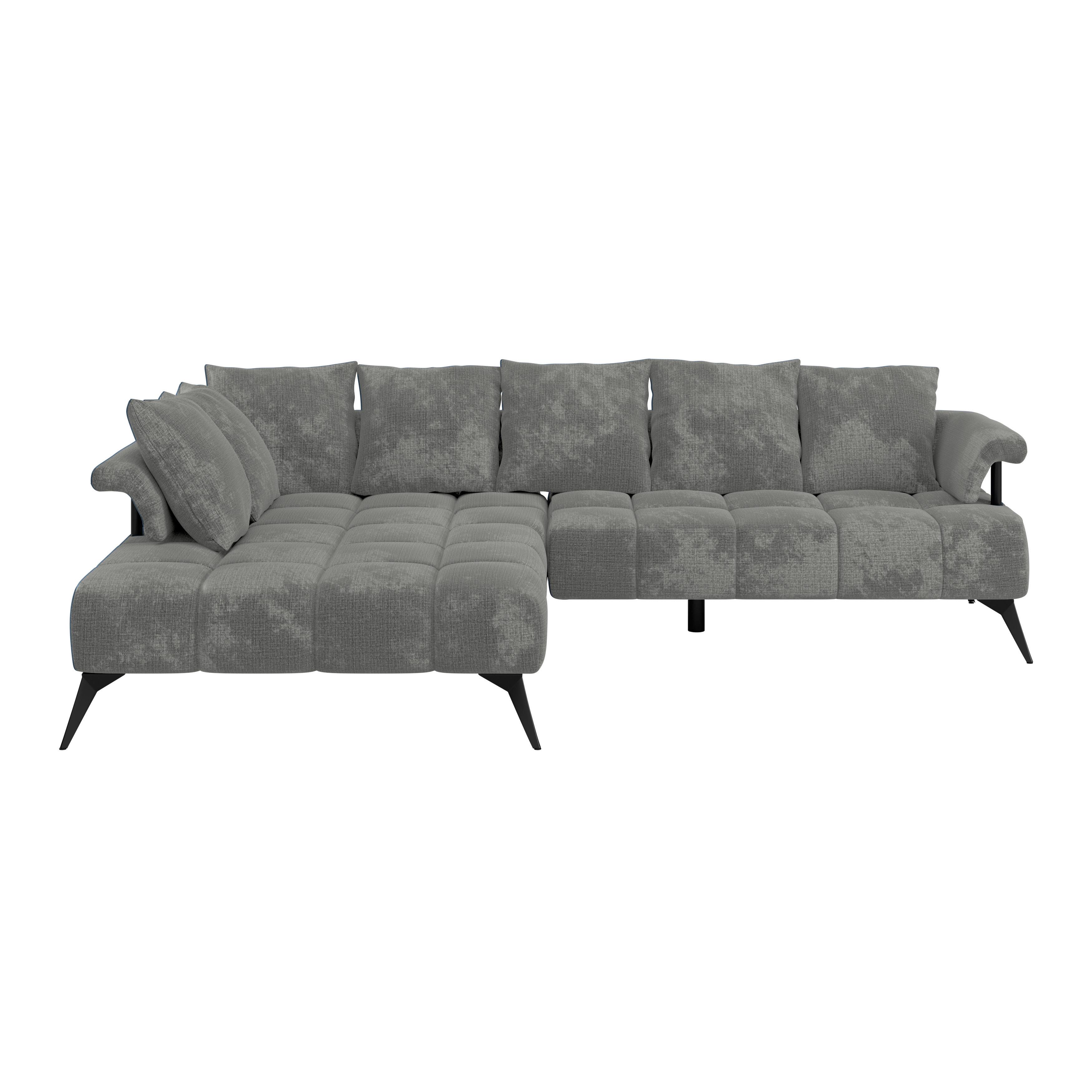Kutna Garnitura Vanessa New - siva/crna, Moderno, tekstil/metal (200/297cm) - Modern Living