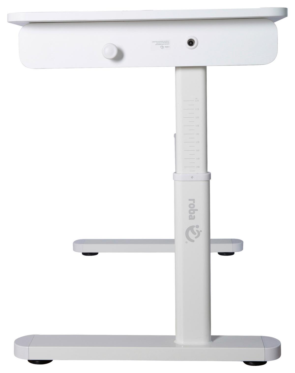 Íróasztal Állítható Magasságú Smart Grow - fehér, Modern, faalapú anyag/fém (109,5/62-78/60cm) - Roba