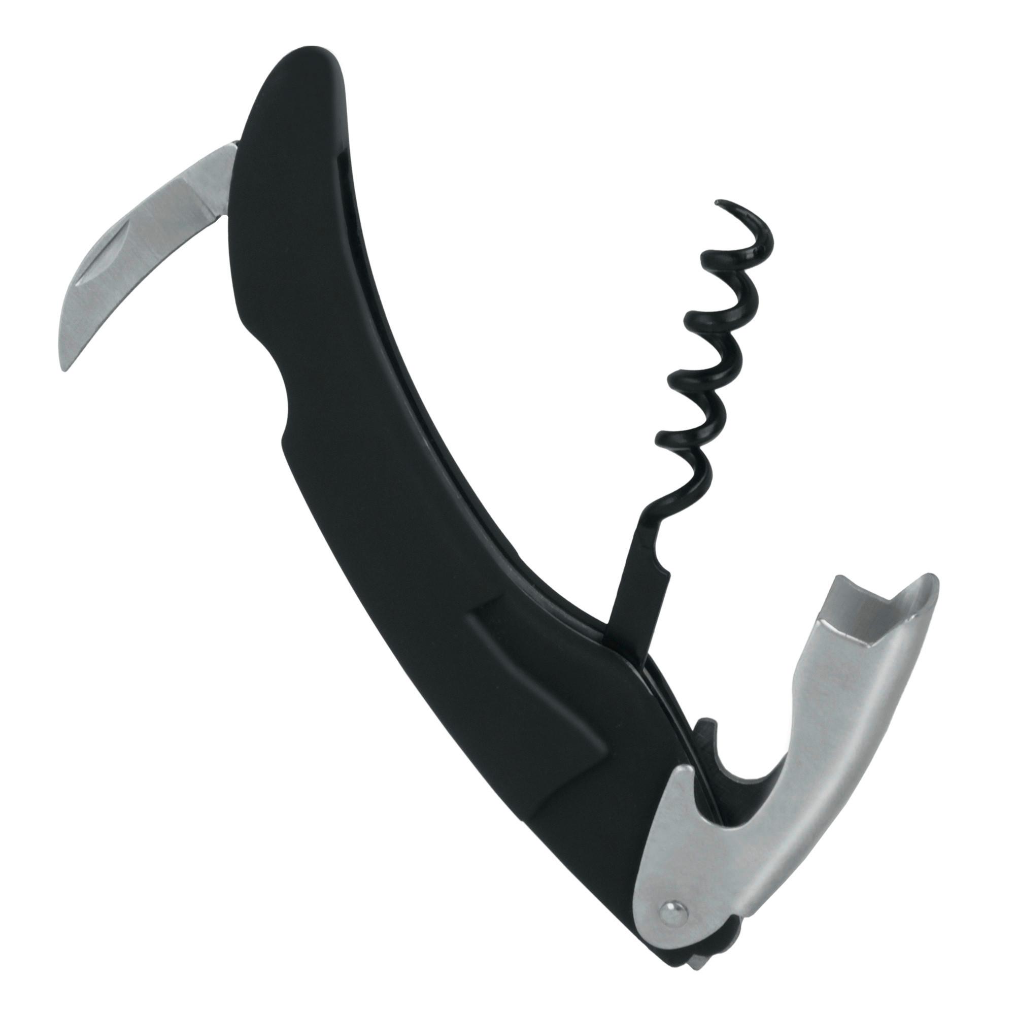 Pincér Dugóhúzó Elite - fekete/piros, Basics, fém (6,8/22,7/1,8cm) - Metaltex