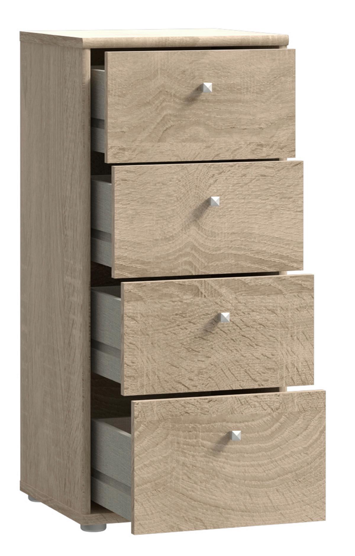 Komoda Tempra 2, Barva Hrasta - barve hrasta/hrast sonoma, Basics, umetna masa/leseni material (38,6/85,5/34,8cm) - Mömax
