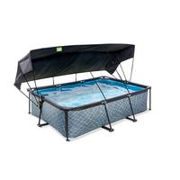 Bazen Exit Stone Pool, 220x150cm - siva, Konvencionalno, umetna masa (220/150/65cm) - EXIT Toys