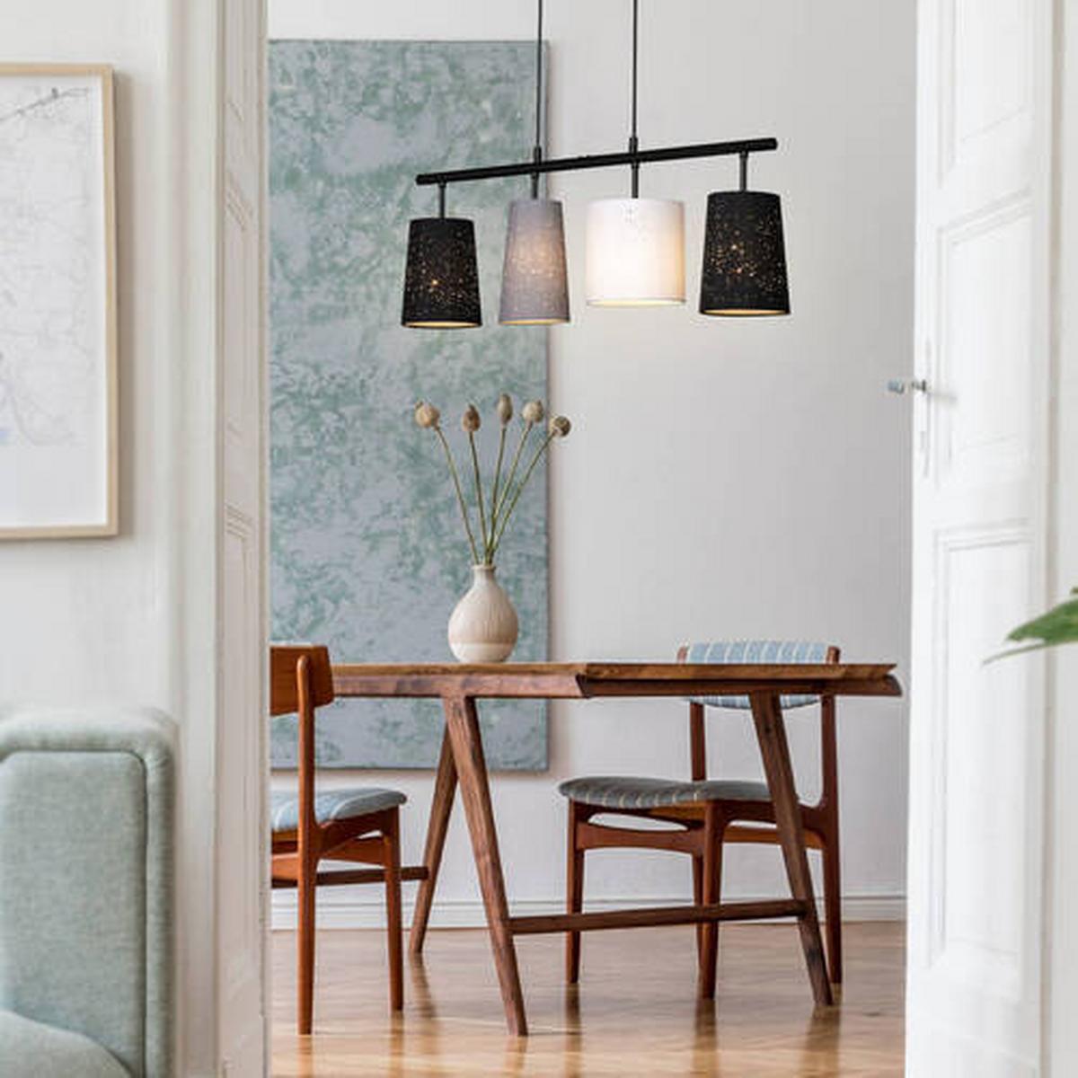 LAMPA WISZĄCA 4027-045 SHADES - czarny/biały, Trend, metal/tkanina (74/120cm) - Briloner