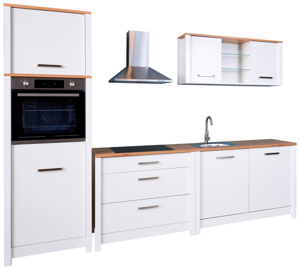 Aufsatzschrank Sicilia Weiß/Eiche Artisan - Silberfarben/Weiß, ROMANTIK / LANDHAUS, Holzwerkstoff/Metall (70/60,5/60cm) - Mömax