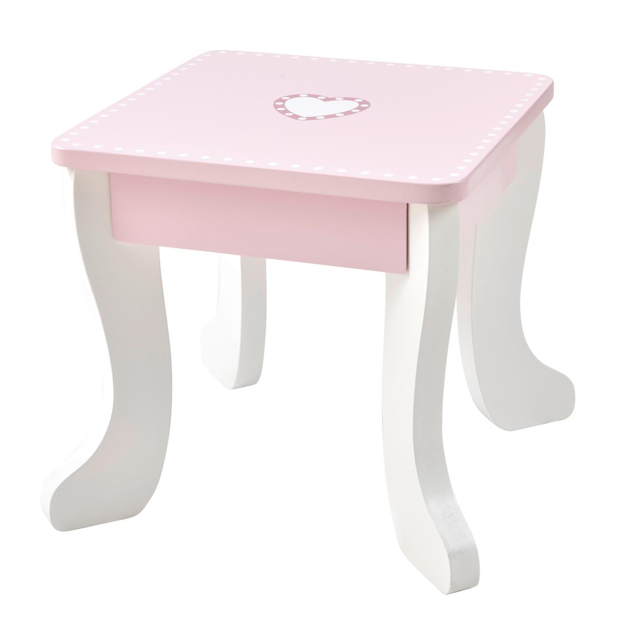 TOALETKA SWEET - różowy/biały, Basics, materiał drewnopochodny/tworzywo sztuczne (48/29/87cm) - My Baby Lou
