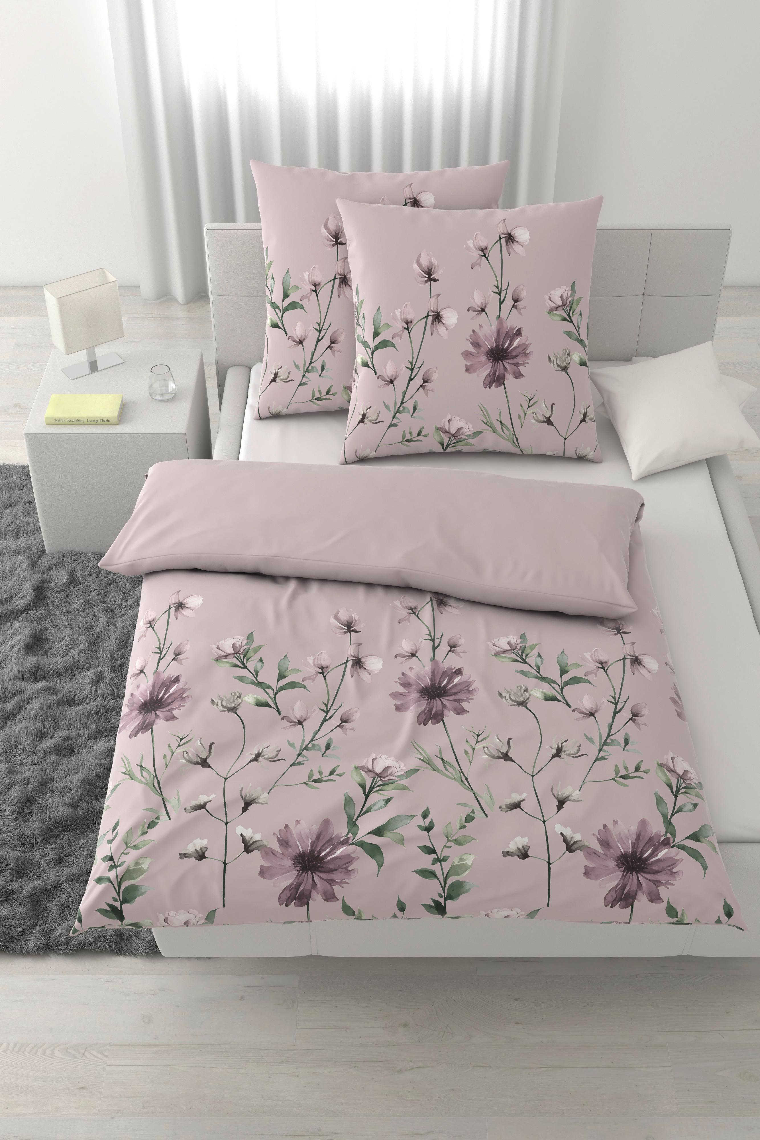 Bettwäsche Wiese XXL Mauve ca. 200x200cm - Mauve, KONVENTIONELL, Textil (200/200cm) - Mömax
