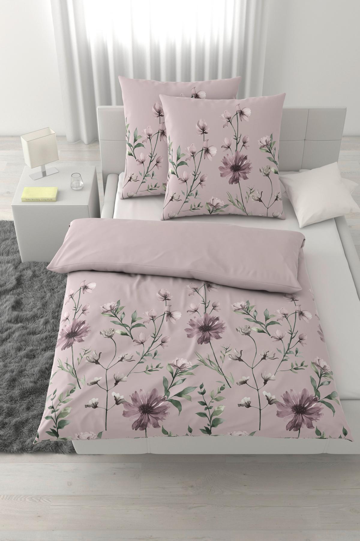 Bettwäsche Wiese XXL Mauve ca. 200x200cm - Mauve, KONVENTIONELL, Textil (200/200cm) - Mömax