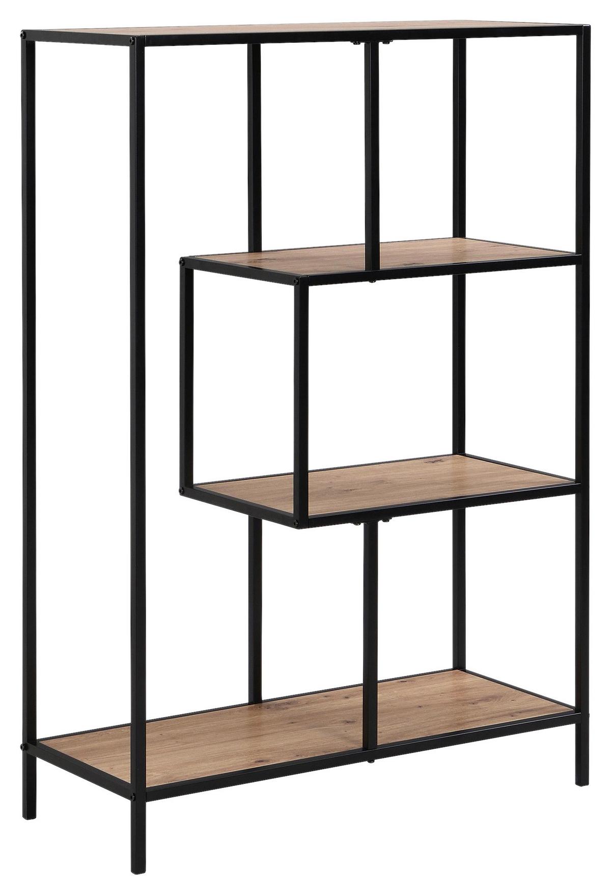 Polica Lillli 2 - prirodne boje/crna, Trend, drvni materijal/metal (77/115/33cm) - Modern Living