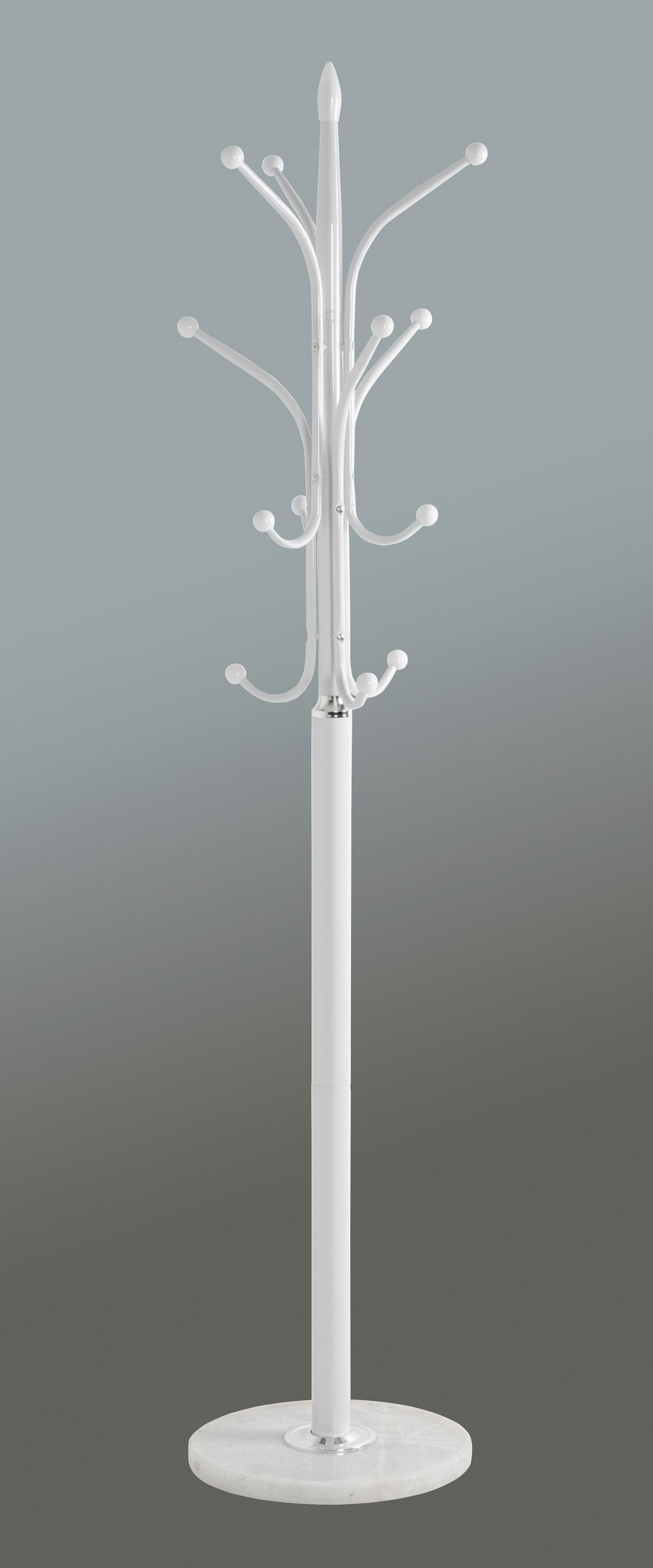 STOJAK NA UBRANIA MOBI - biały, Design, kamień/metal (40/177/40cm) - Carryhome