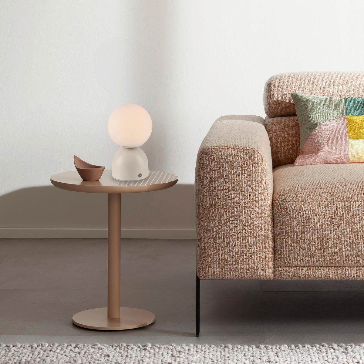 LAMPA STOŁOWA Z AKUMULATOREM 19218-39 RUDI - kolor piaskowy, Design, tworzywo sztuczne/metal (12/12/20cm) - Schöner Wohnen