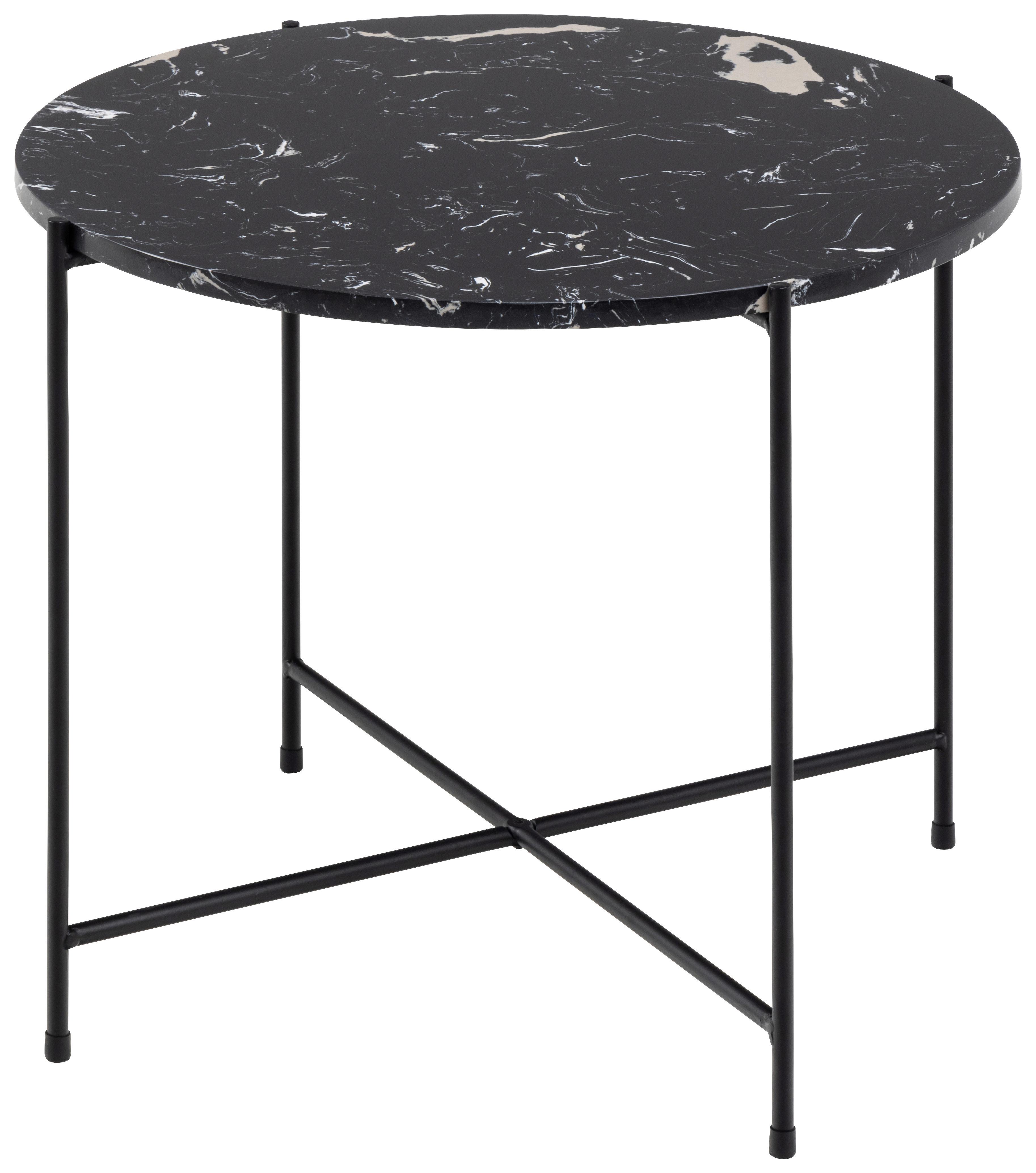 Stolić Avila - crna, Trend, kamen/metal (52/52/40cm) - Modern Living