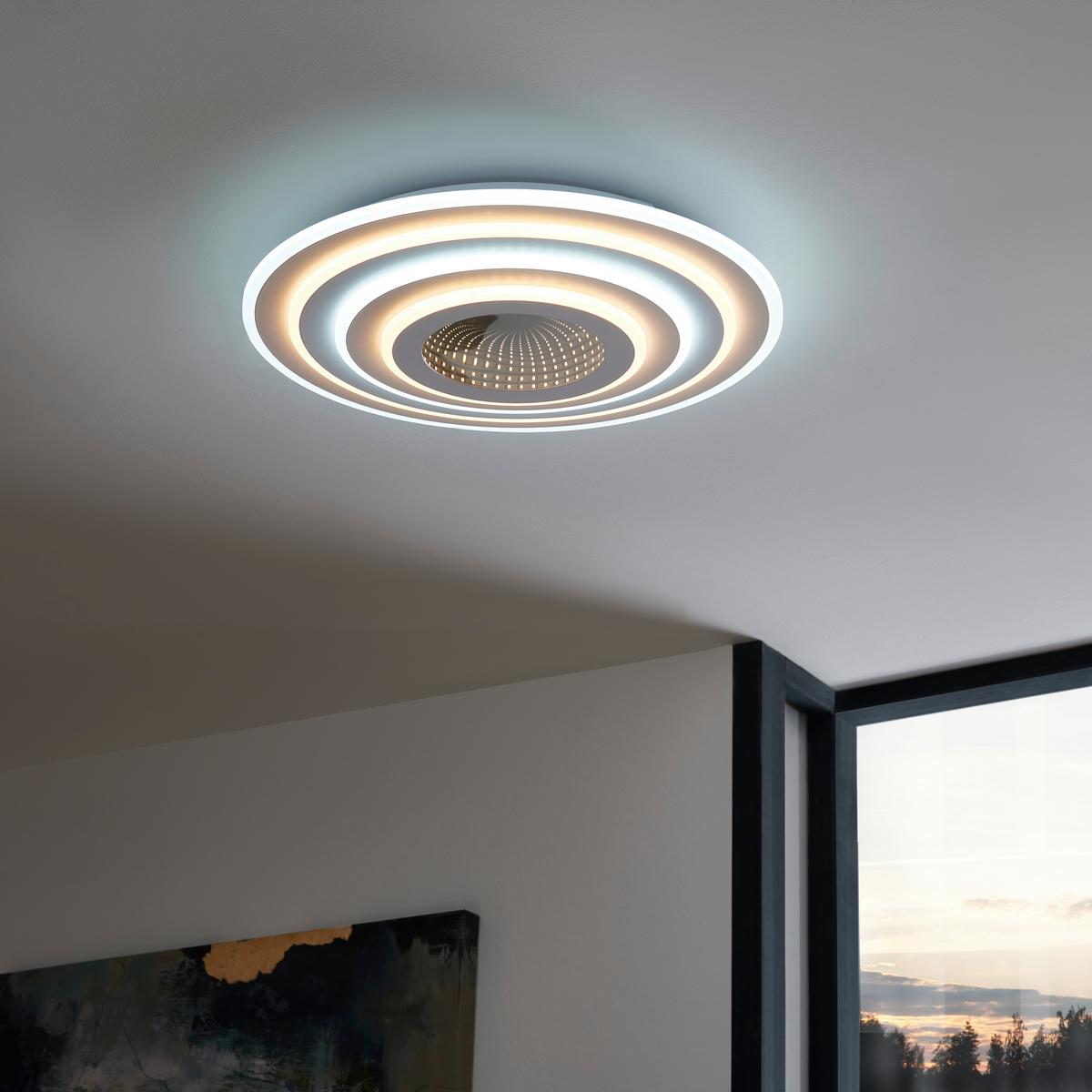 LAMPA SUFITOWA LED 48544SHLU SMART HOME *SBN*SH* - biały, Design, tworzywo sztuczne/metal (50/6,5cm) - Novel