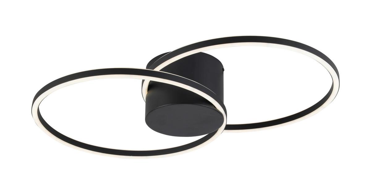 Led Mennyezeti Lámpa Elian - fekete, Modern, műanyag/fém (71/45/13cm) - Visiona