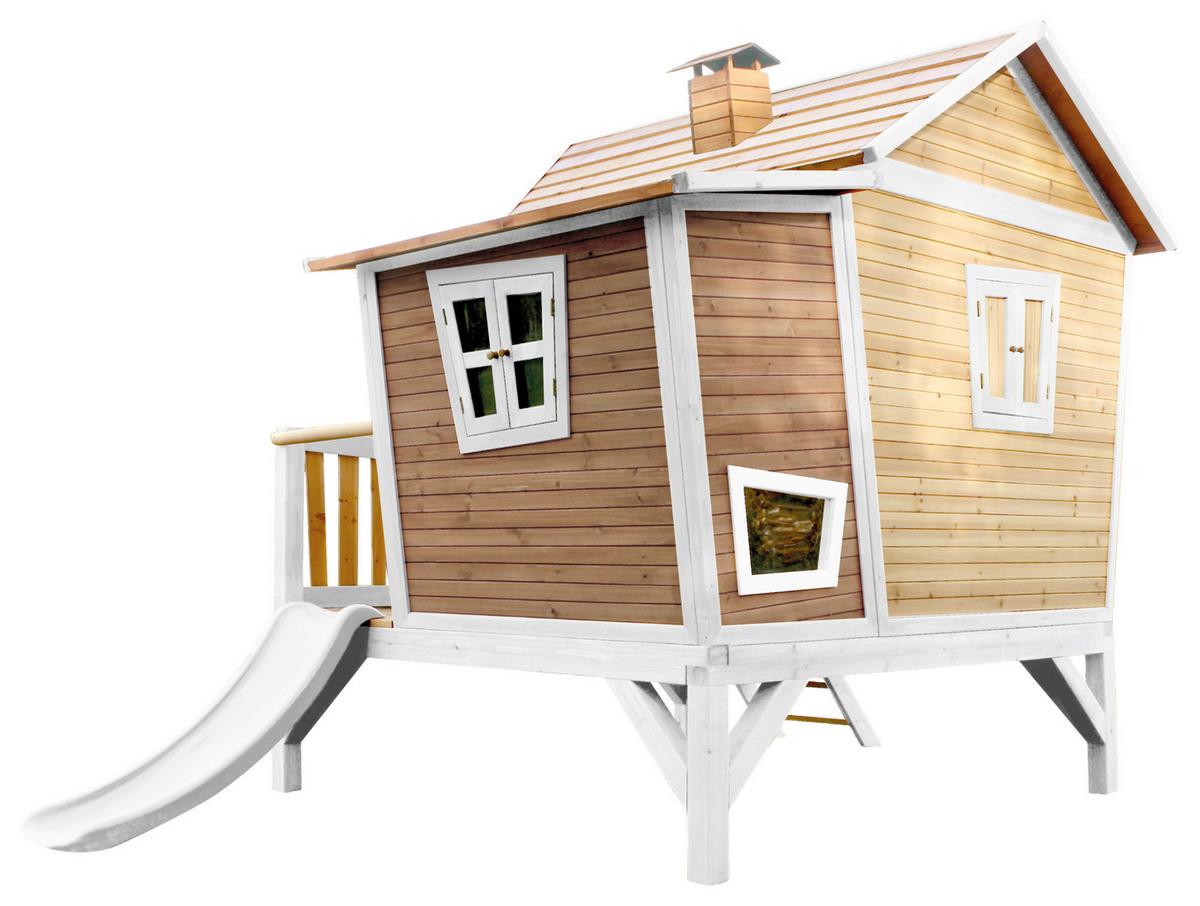 Speilhaus "Emma", Braun, Weiß - Weiß/Braun, KONVENTIONELL, Holz/Kunststoff (123/12,8/152cm) - Ambia Garden