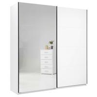 Schwebetürenschrank Family Weiß Hochglanz - Weiß Hochglanz/Schwarz, MODERN, Holzwerkstoff/Metall (200/212/62cm) - Mömax