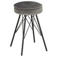 Hocker aus Samt in Grau - Schwarz/Grau, LIFESTYLE, Textil/Metall (30/53/30cm) - Modern Living Hocker aus Samt in Grau - Schwarz/Grau, LIFESTYLE, Textil/Metall (30/53/30cm) - Modern Living