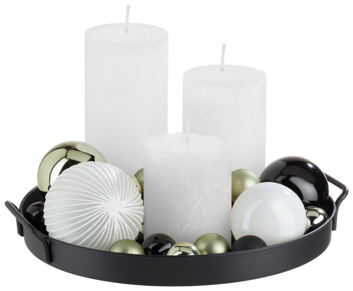 Dekotablett Nero S in Schwarz - Schwarz, Metall (28/25,5/3,5cm) - Modern Living