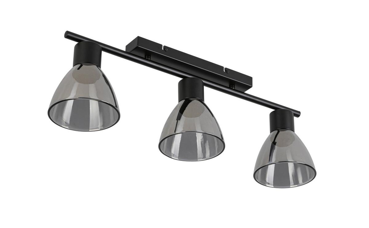 Stropna Svetilka Komol - črna/prosojno, Moderno, kovina/steklo (66/13/22cm) - Modern Living