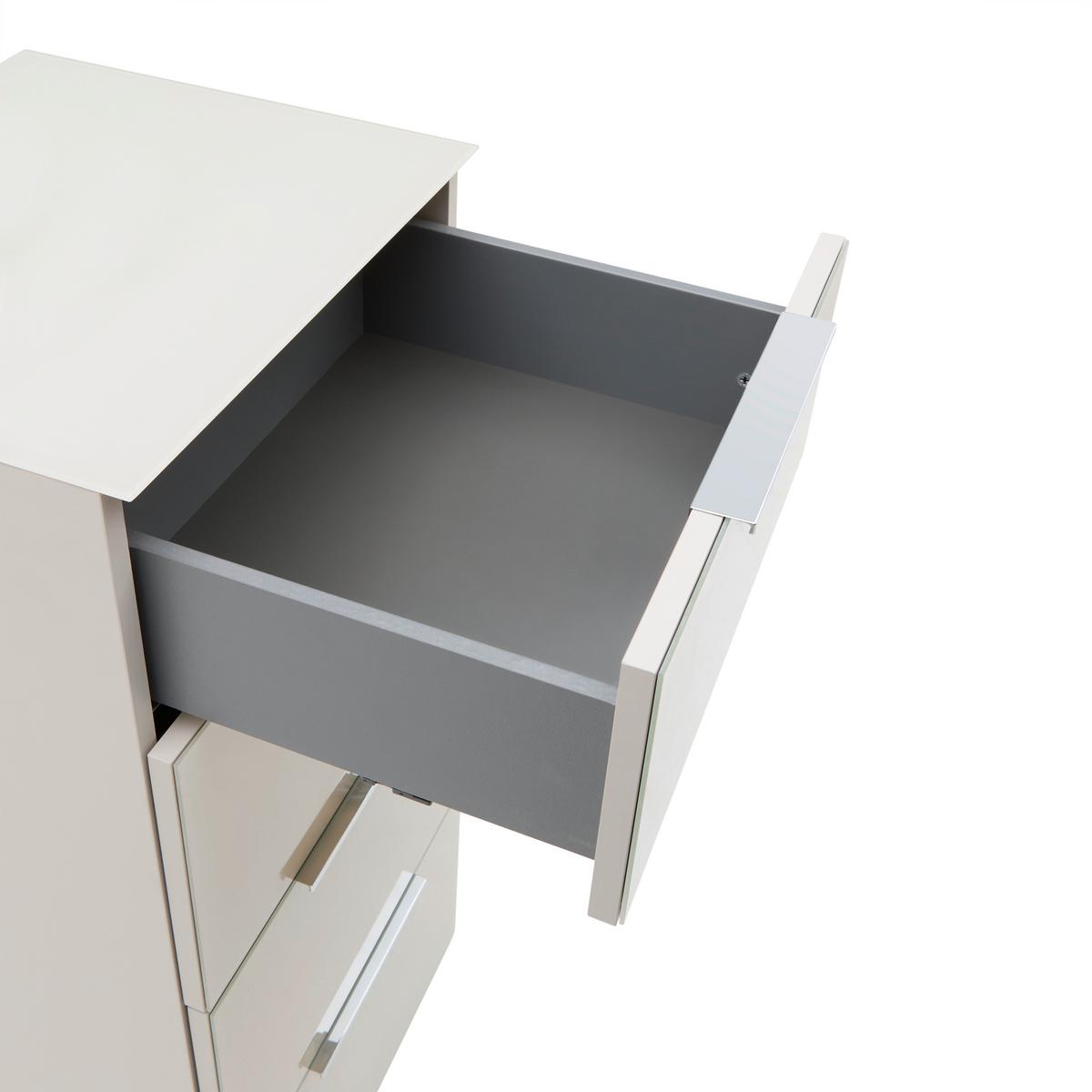 Kommode Siena Kaschmir - Chromfarben/Kaschmir, Modern, Glas/Holzwerkstoff (45/99/40cm) - Mömax