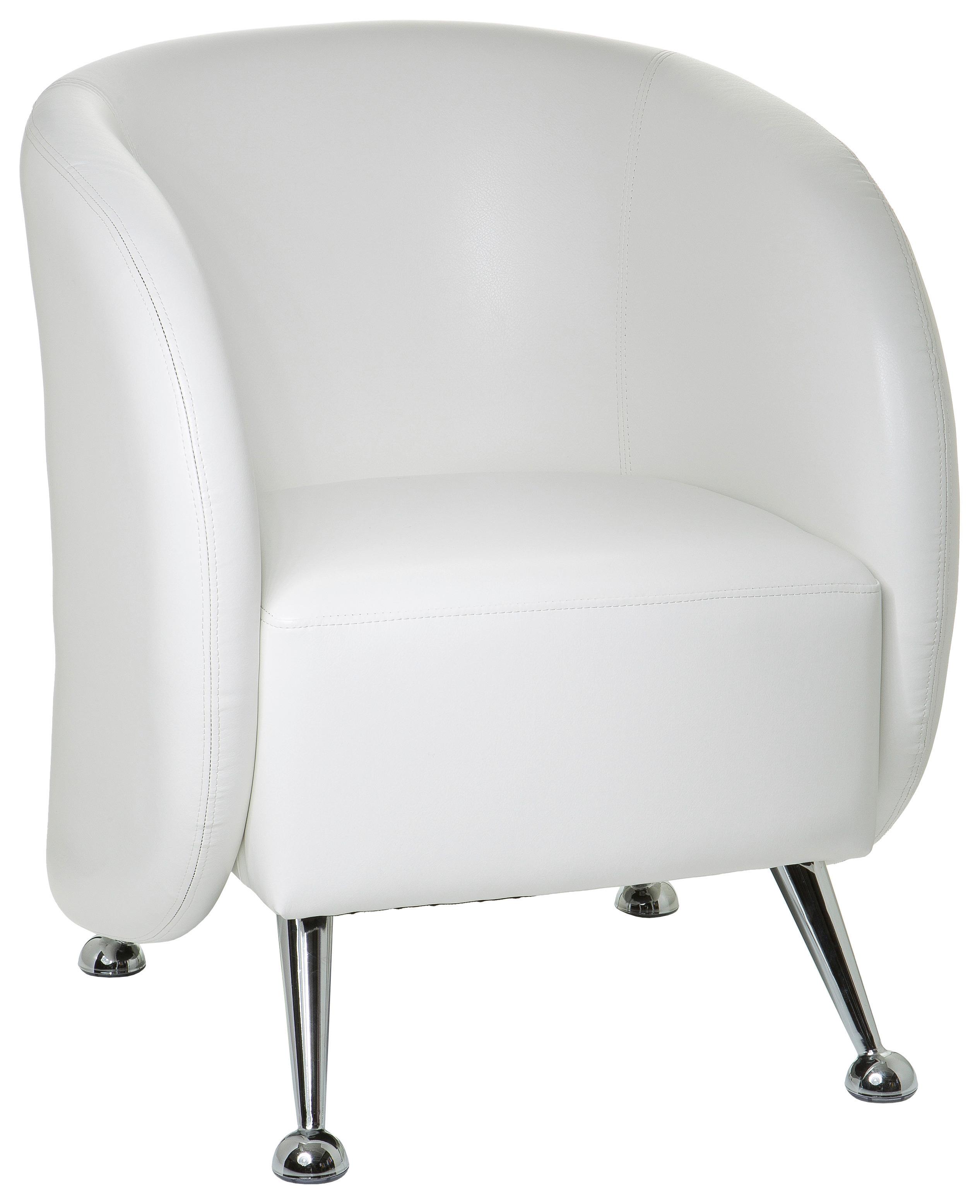 Fotelj St. Lucia, Bela - barve kroma/bela, Moderno, kovina/tekstil (60/85/50cm) - MID.YOU