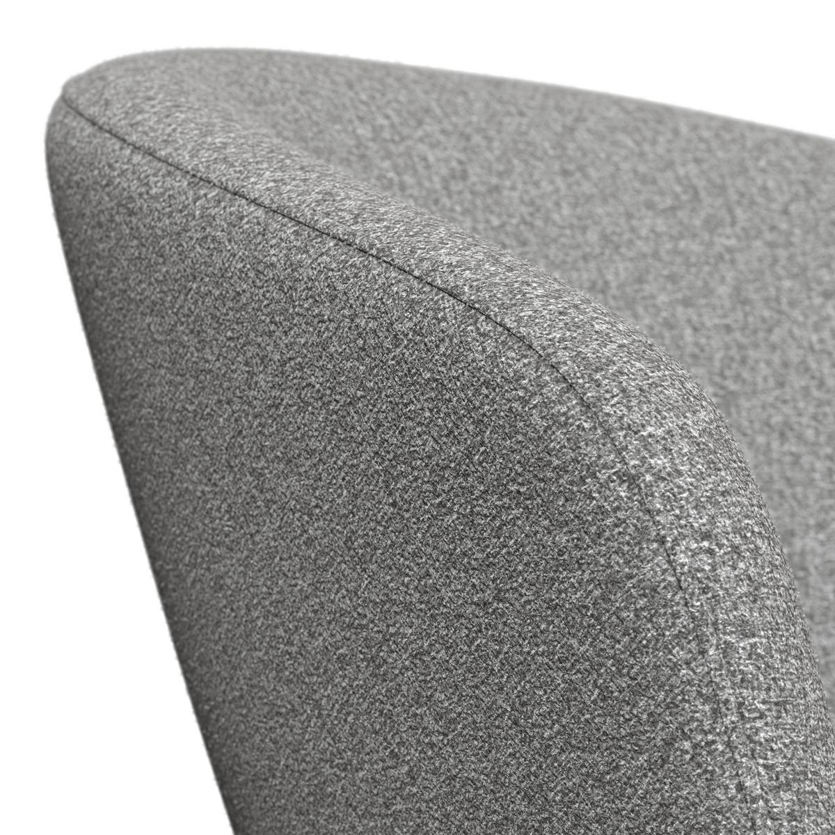 Armlehnstuhl Amina Grau Webstoff Drehbar Gepolstert - Schwarz/Grau, MODERN, Textil/Metall (64/81/63cm) - Bessagi Home