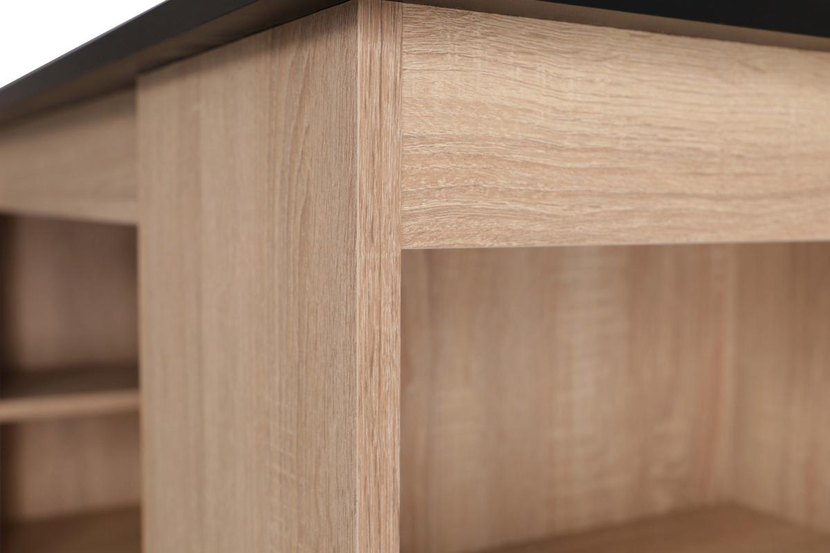 Barska Miza Merle, Barva Hrasta, Črna, 103x50cm - črna/barve hrasta, Design, leseni material (103/50/115cm) - Respekta