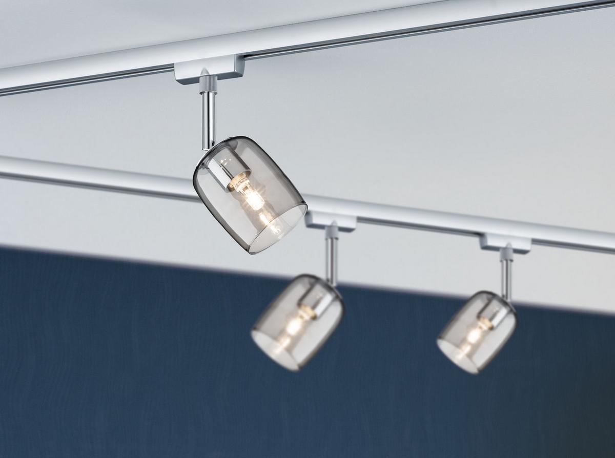 Schienensystem-Strahler Spot Blossom max. 10 Watt - Chromfarben, Design, Glas/Metall (7,4/12,8/11,5cm) - Paulmann