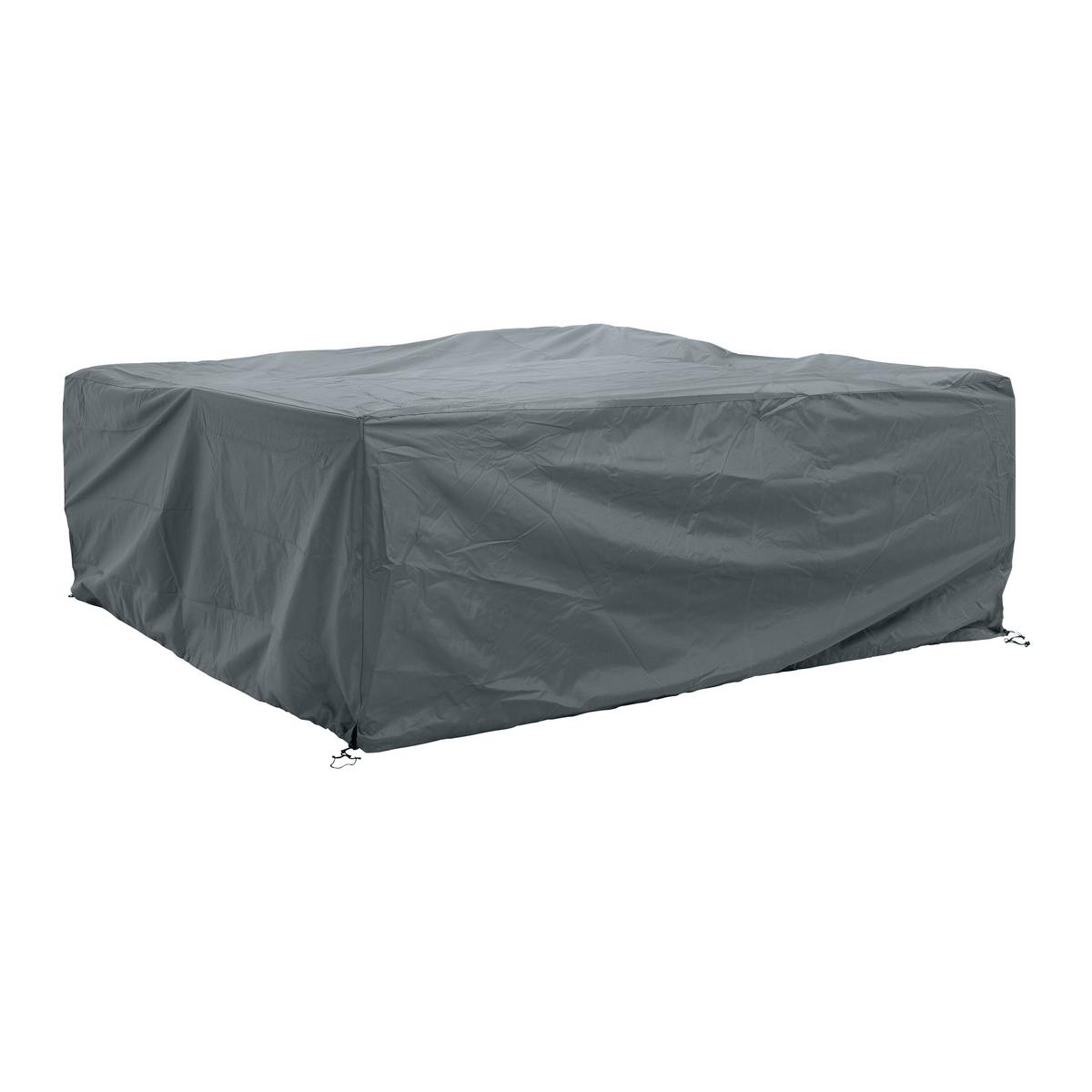 KOMPLET STOŁOWY NA TARAS ELISAVETA - kremowy/jasnobrązowy, Modern, tworzywo sztuczne/metal (254/69/215cm) - Bessagi Garden